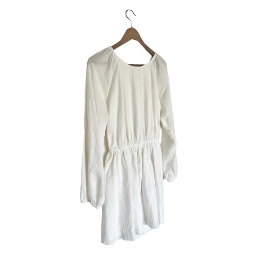 Divided Open Tie-Back Ivory Boho Long Sleeve Cotton Dress - Size Medium NWT
